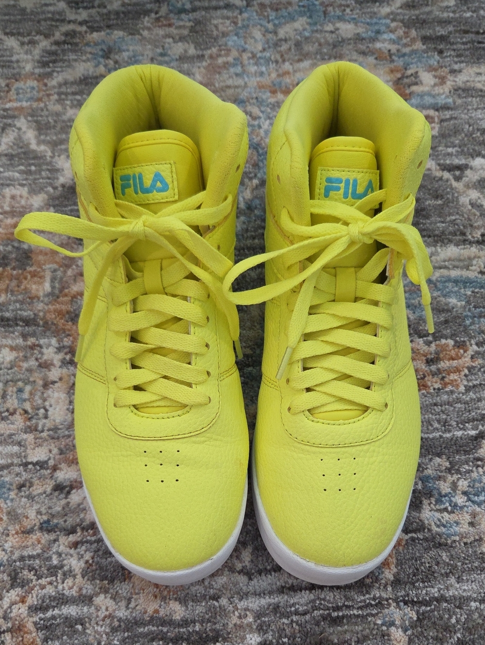FILA Women's High-Top Sneakers in Bright Yellow